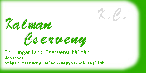 kalman cserveny business card