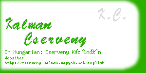kalman cserveny business card